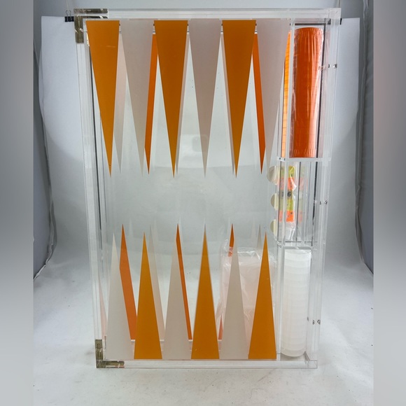 BNIB Orange Lucite Backgammom Board - Picture 2 of 4